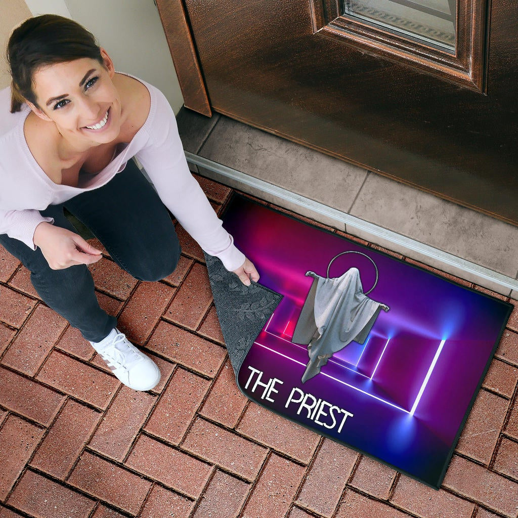 Horror Movie The Priest Ghost Against Jesus Door Mat Home Decor