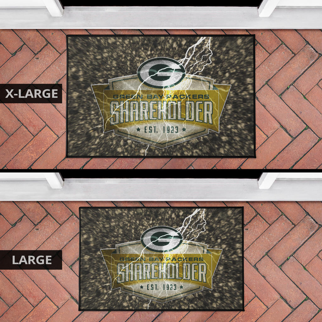 Green Bay American Football Packers G Shareholders Est 1923 Lightning Door Mat Home Decor
