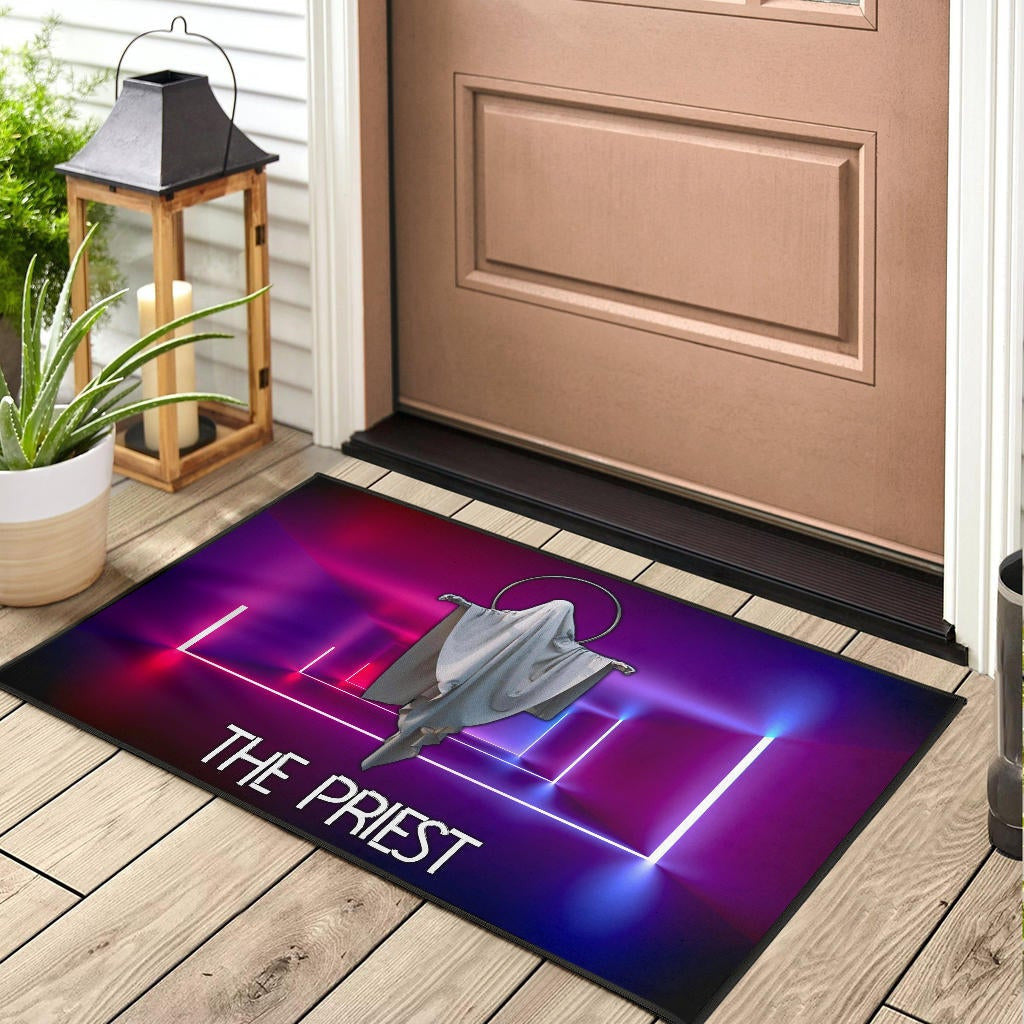 Horror Movie The Priest Ghost Against Jesus Door Mat Home Decor
