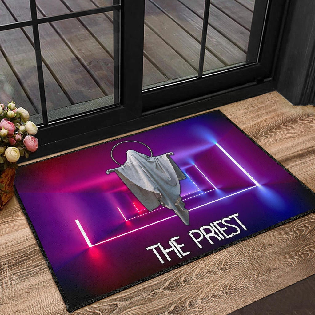 Horror Movie The Priest Ghost Against Jesus Door Mat Home Decor