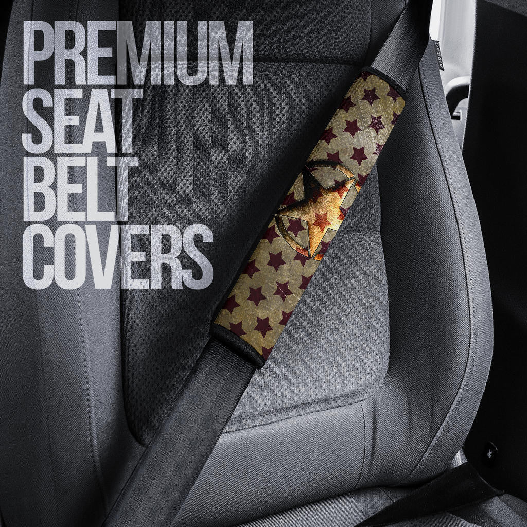 US Independence Day Flying Eagle On Metal Star Seat Belt Covers