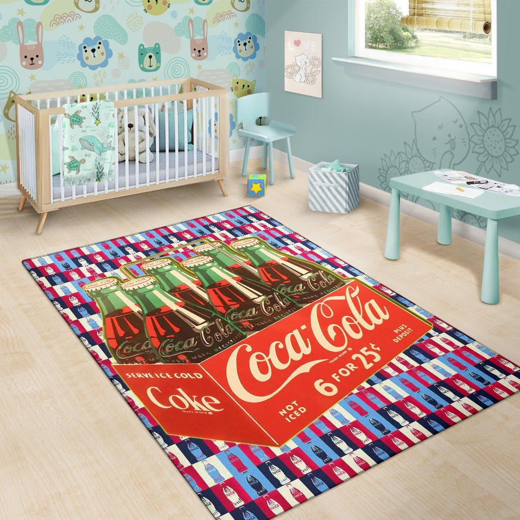 Coke Cola Retro Aesthetic Patterns Area Rug Home Decor