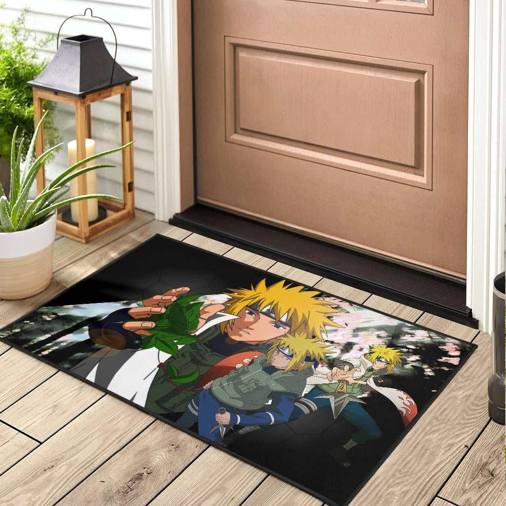 Naruto Anime Minato Konoha Hokage Kunai Fighting Door Mat Home Decor