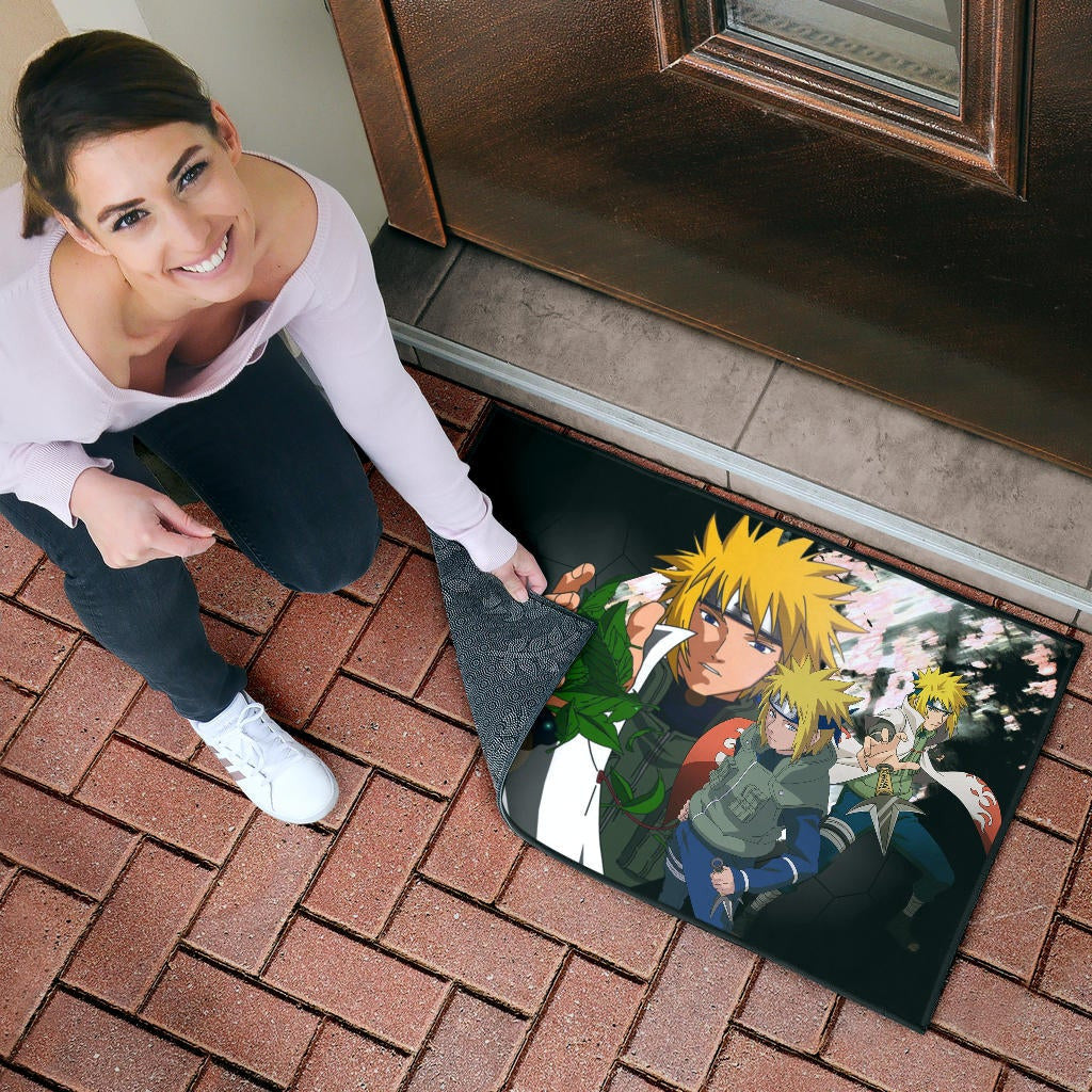 Naruto Anime Minato Konoha Hokage Kunai Fighting Door Mat Home Decor