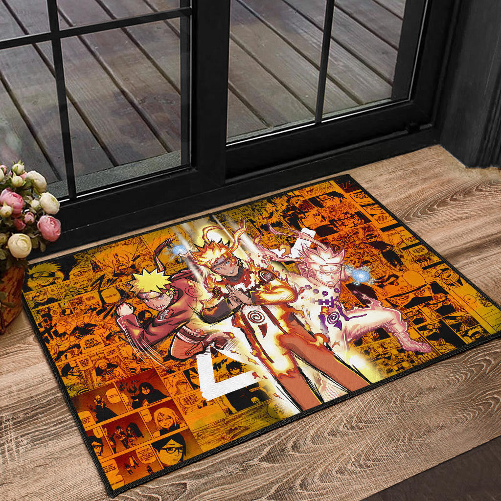 Naruto Anime Naruto Bijuu Mode Manga Background Door Mat Home Decor