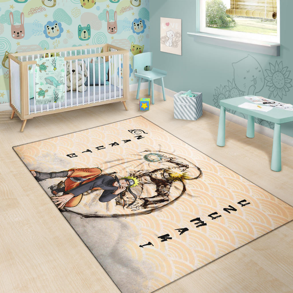 Naruto Anime Naruto Rasengan Power Black Painting Artwork Area Rug Home Decor
