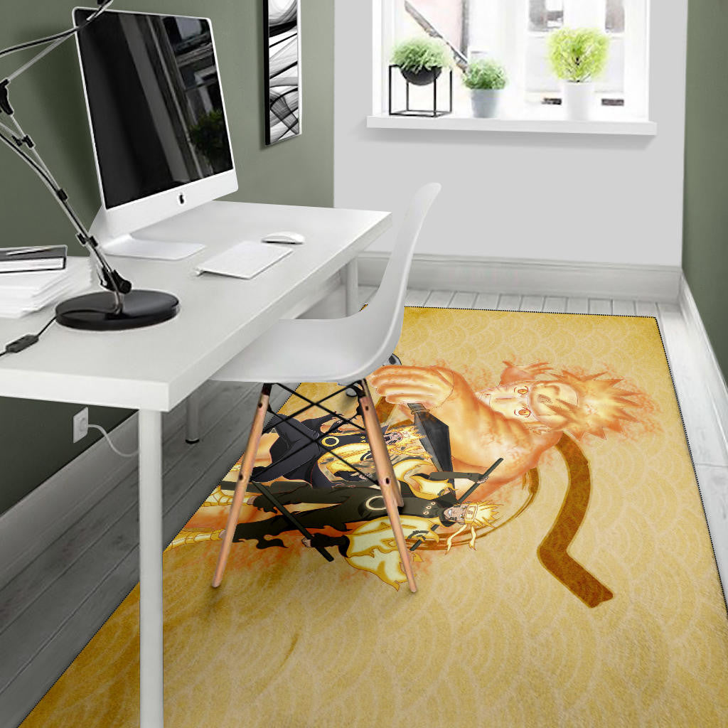 Naruto Anime Naruto Six Paths Sage Mode Orange Theme Area Rug Home Decor