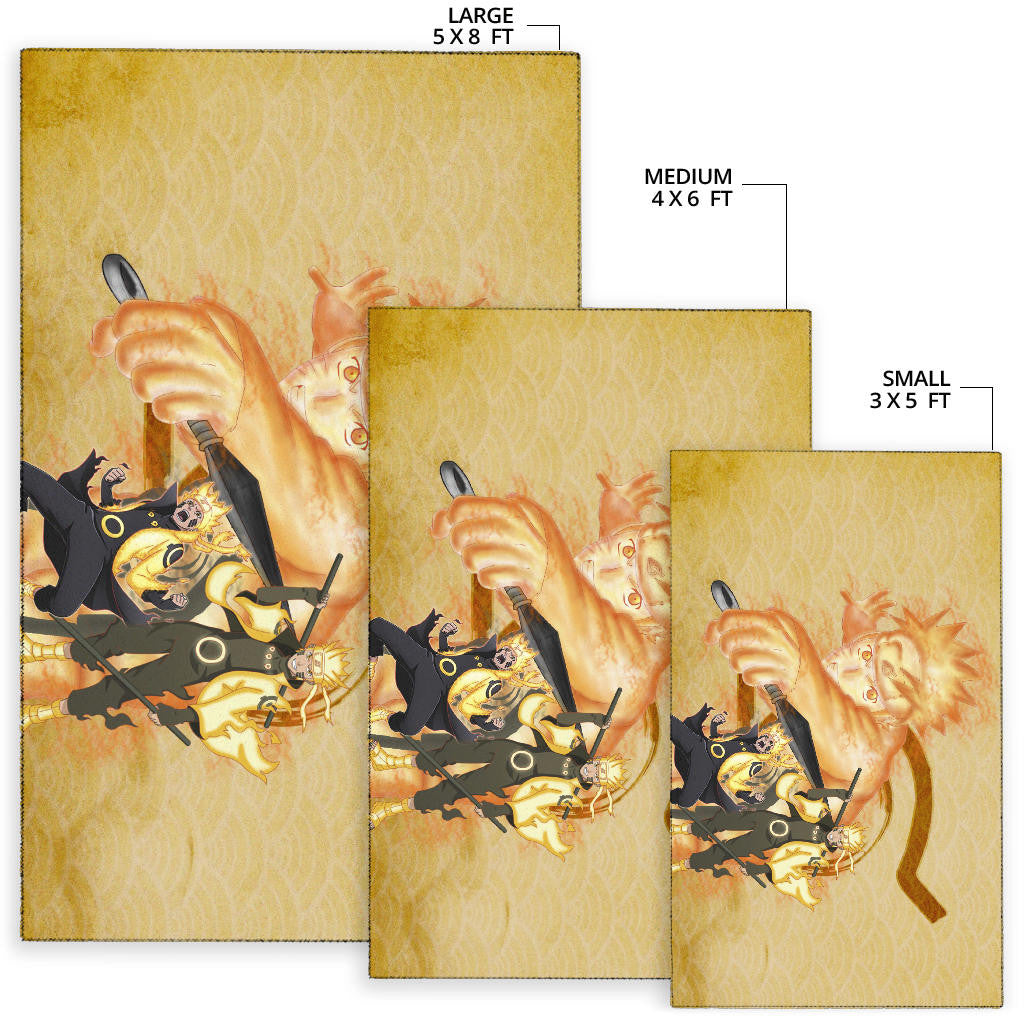 Naruto Anime Naruto Six Paths Sage Mode Orange Theme Area Rug Home Decor