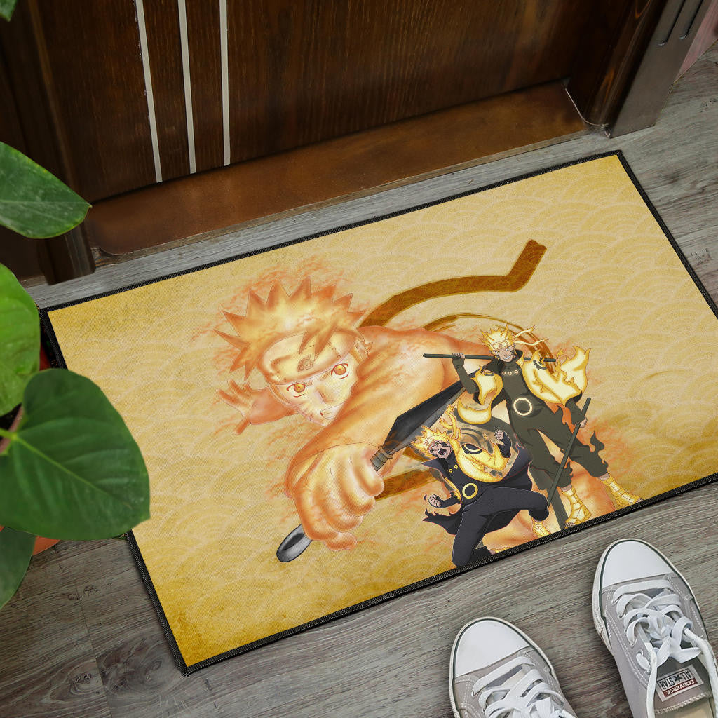 Naruto Anime Naruto Six Paths Sage Mode Orange Theme Door Mat Home Decor