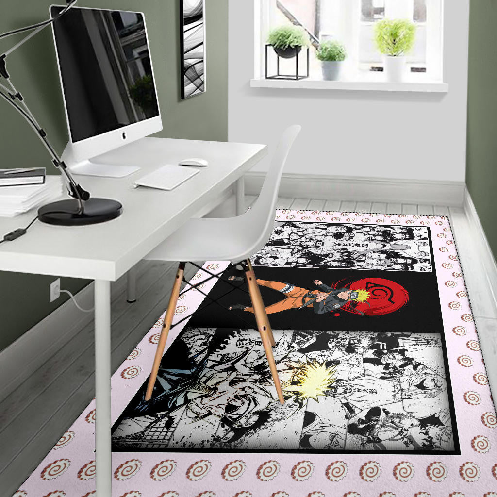Naruto Anime Naruto Konoha Symbol Manga Artwork Area Rug Home Decor