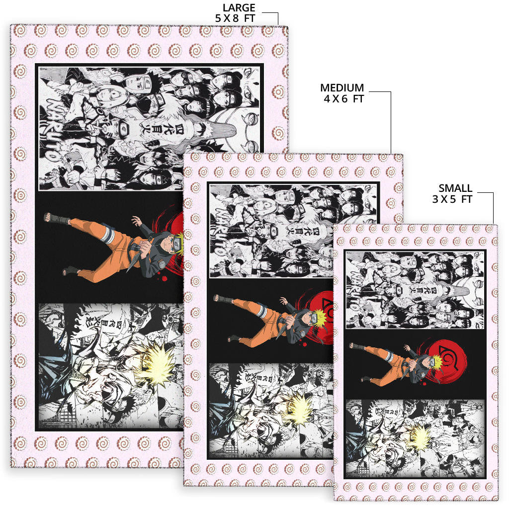 Naruto Anime Naruto Konoha Symbol Manga Artwork Area Rug Home Decor