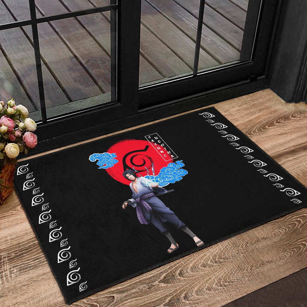 Naruto Anime Sasuke Chidori Power Konoh Symbol Door Mat Home Decor