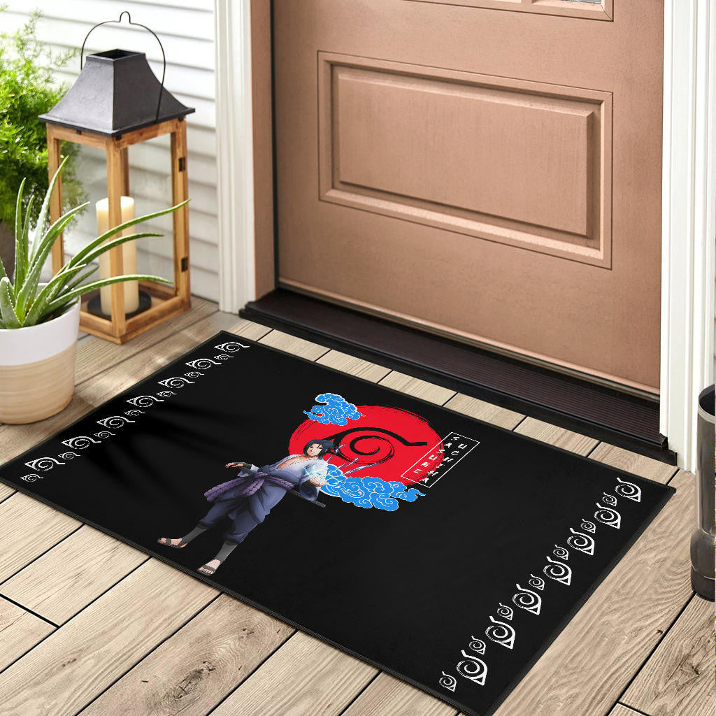 Naruto Anime Sasuke Chidori Power Konoh Symbol Door Mat Home Decor