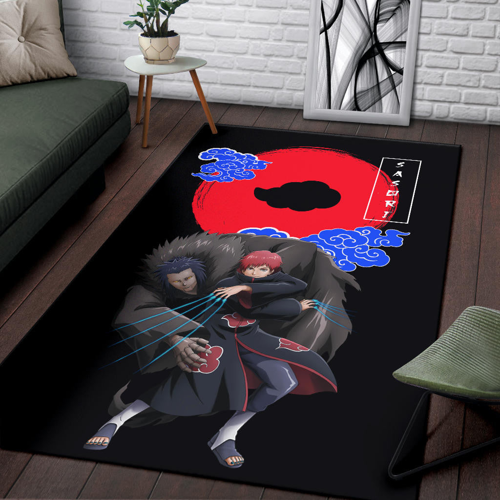 Naruto Anime Sasori Controlling Father Puppet Akatsuki Cloud Area Rug Home Decor