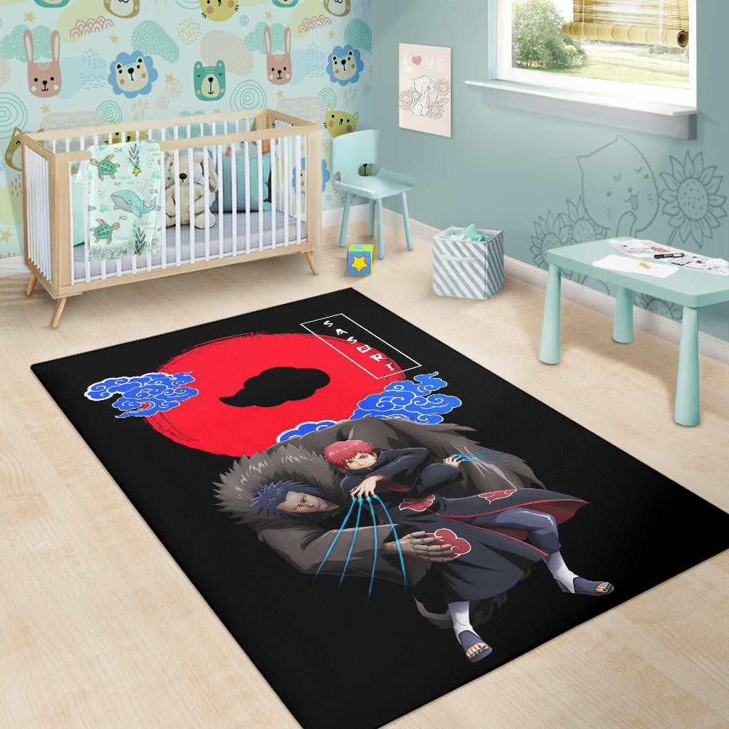 Naruto Anime Sasori Controlling Father Puppet Akatsuki Cloud Area Rug Home Decor
