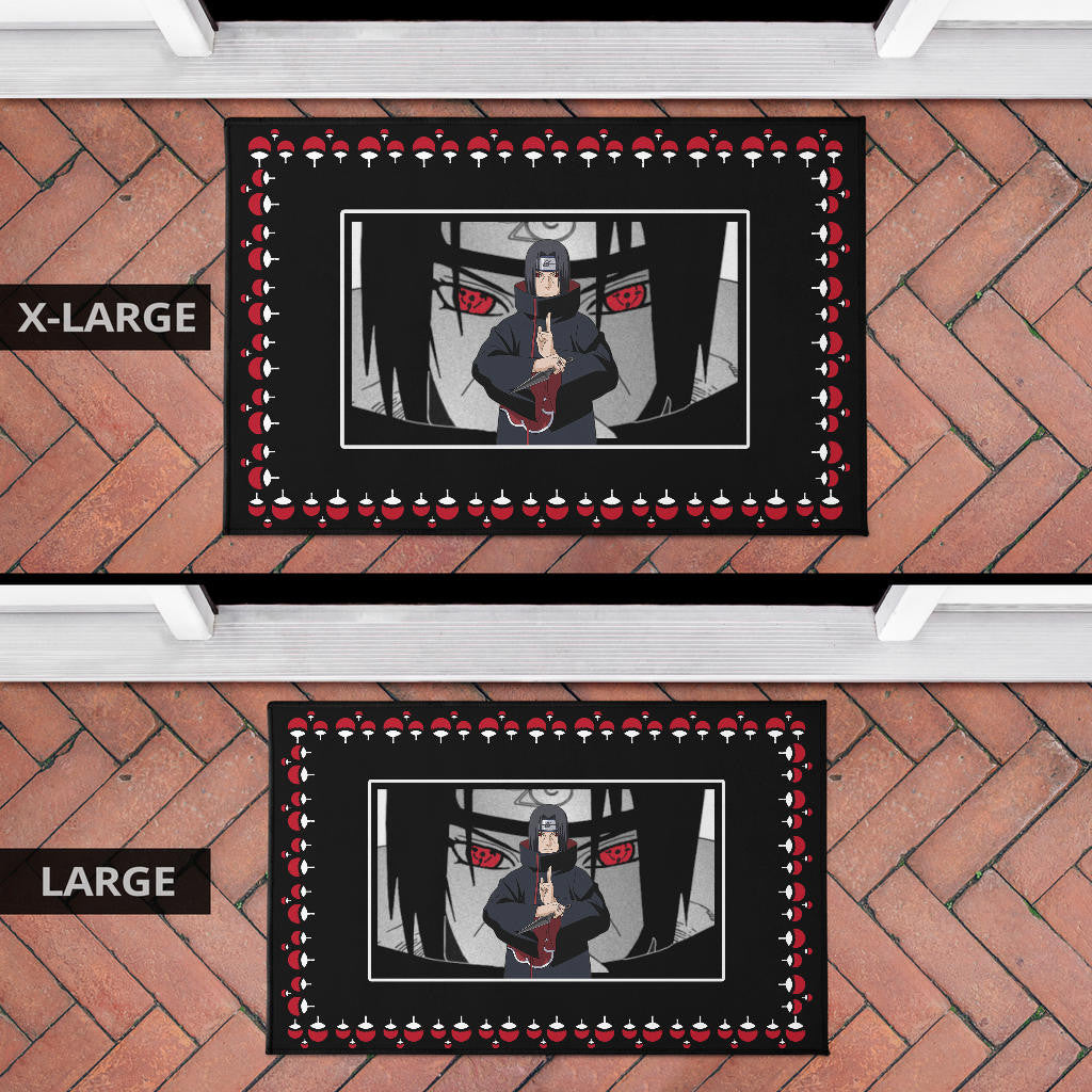 Naruto Anime Itachi Sharingan Jutsu Uchiha Symbol Patterns Door Mat Home Decor