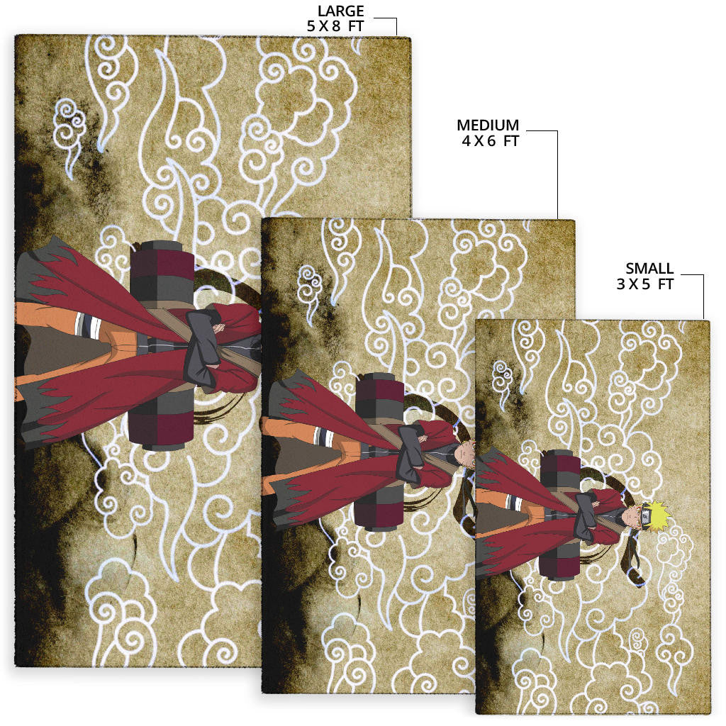 Naruto Anime Naruto Sage Mode Cloud Pattern Ancient Theme Area Rug Home Decor