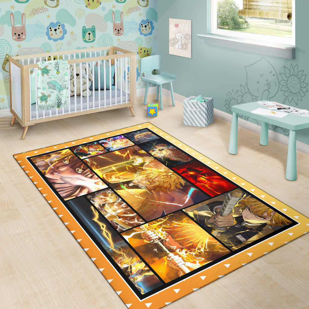 Zenitsu Agatsuma Area Rug Anime Home Decor Custom For Fans NA030404