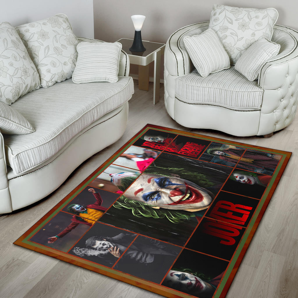 Joker The Clown Area Rug Movie Home Decor Custom For Fans NT030302