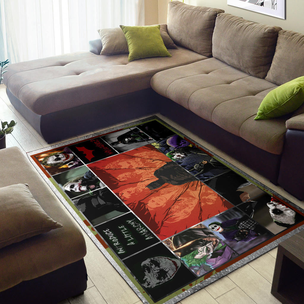 Bat Man And Joker The Clown Area Rug Movie Home Decor Custom For Fans NT030801