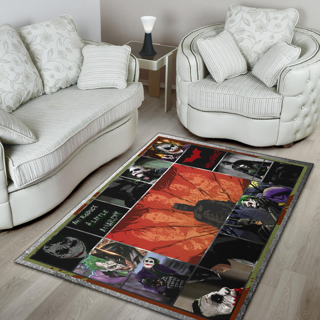 Bat Man And Joker The Clown Area Rug Movie Home Decor Custom For Fans NT030801