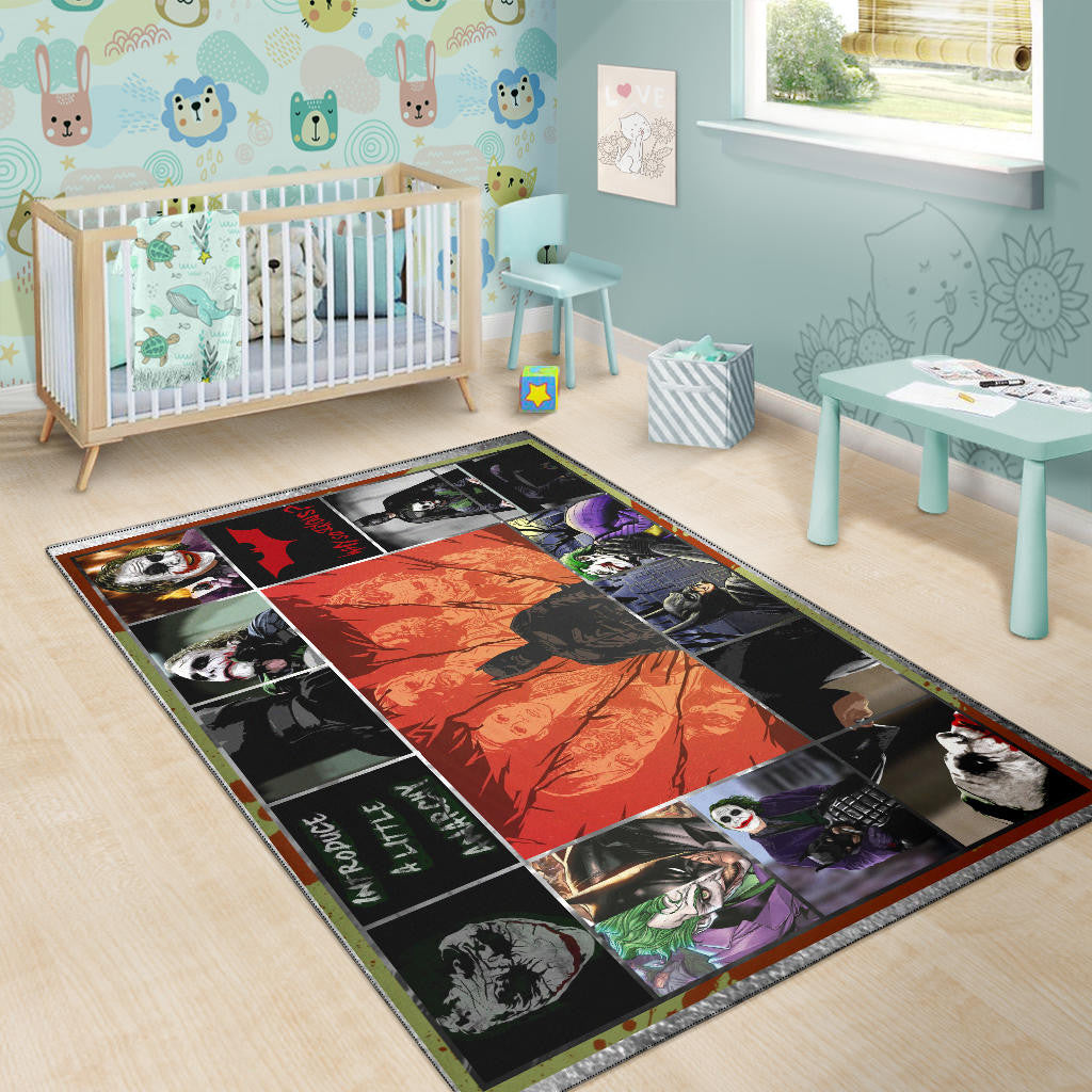 Bat Man And Joker The Clown Area Rug Movie Home Decor Custom For Fans NT030801