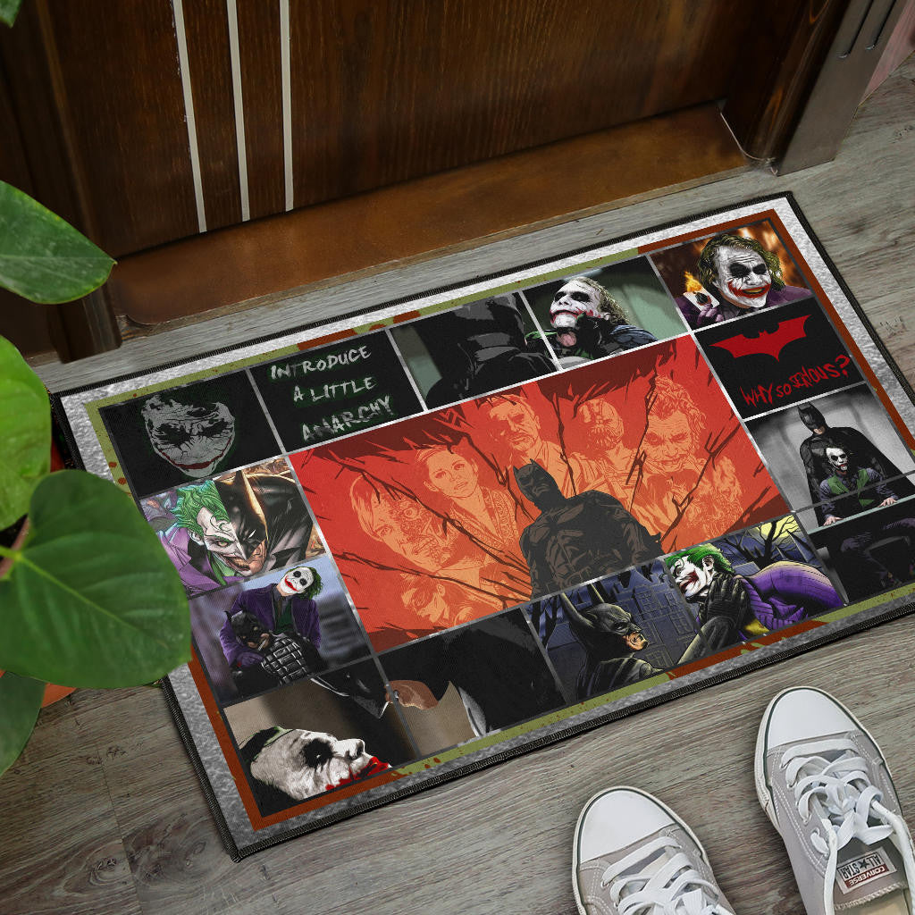 Bat Man And Joker The Clown Door Mat Movie Home Decor Custom For Fans NT030801