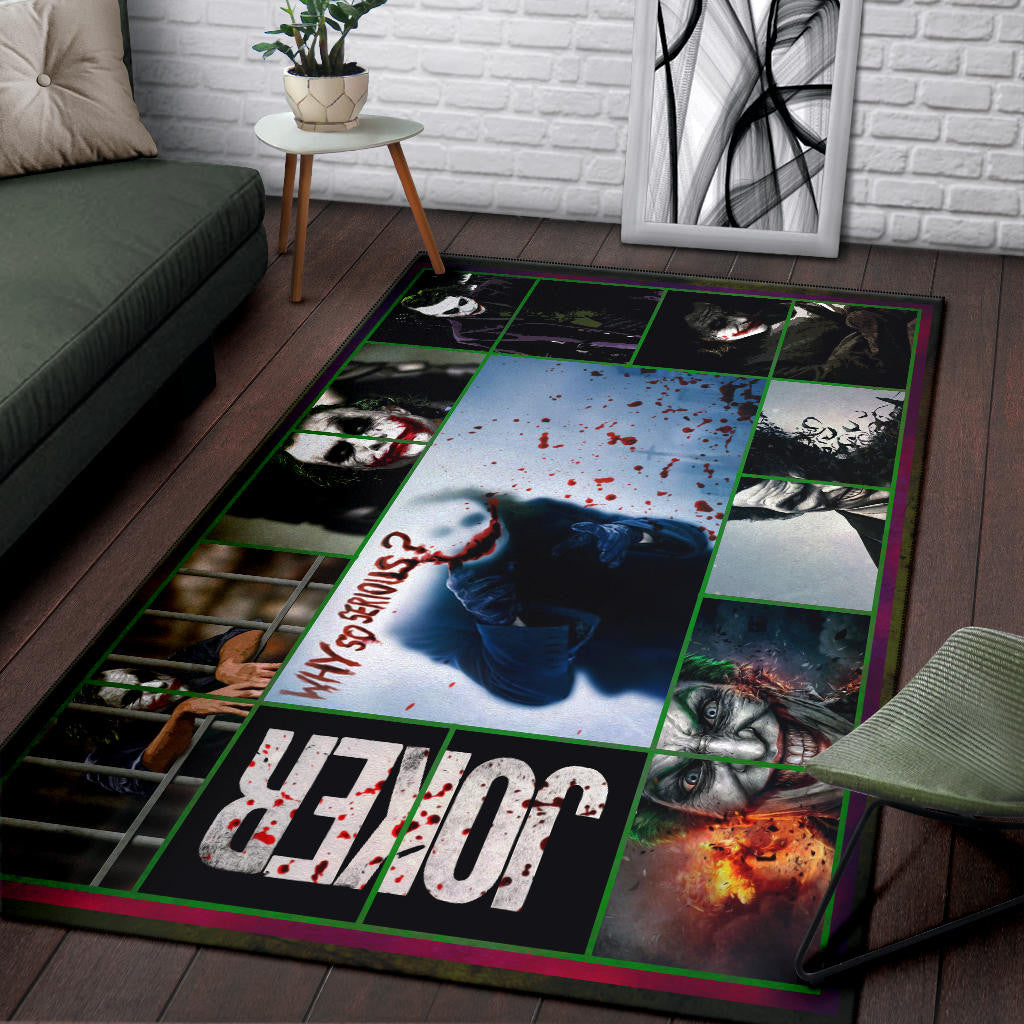 Joker The Clown Area Rug Movie Home Decor Custom For Fans NT030802