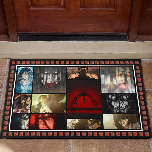 Eren Yeager Attack On Titan Door Mat Anime Home Decor Custom For Fans NA031804
