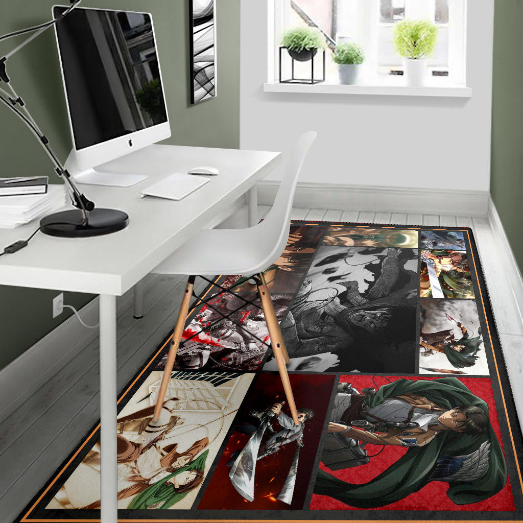 Levi Ackerman Attack On Titan Area Rug Anime Home Decor Custom For Fans NA032103