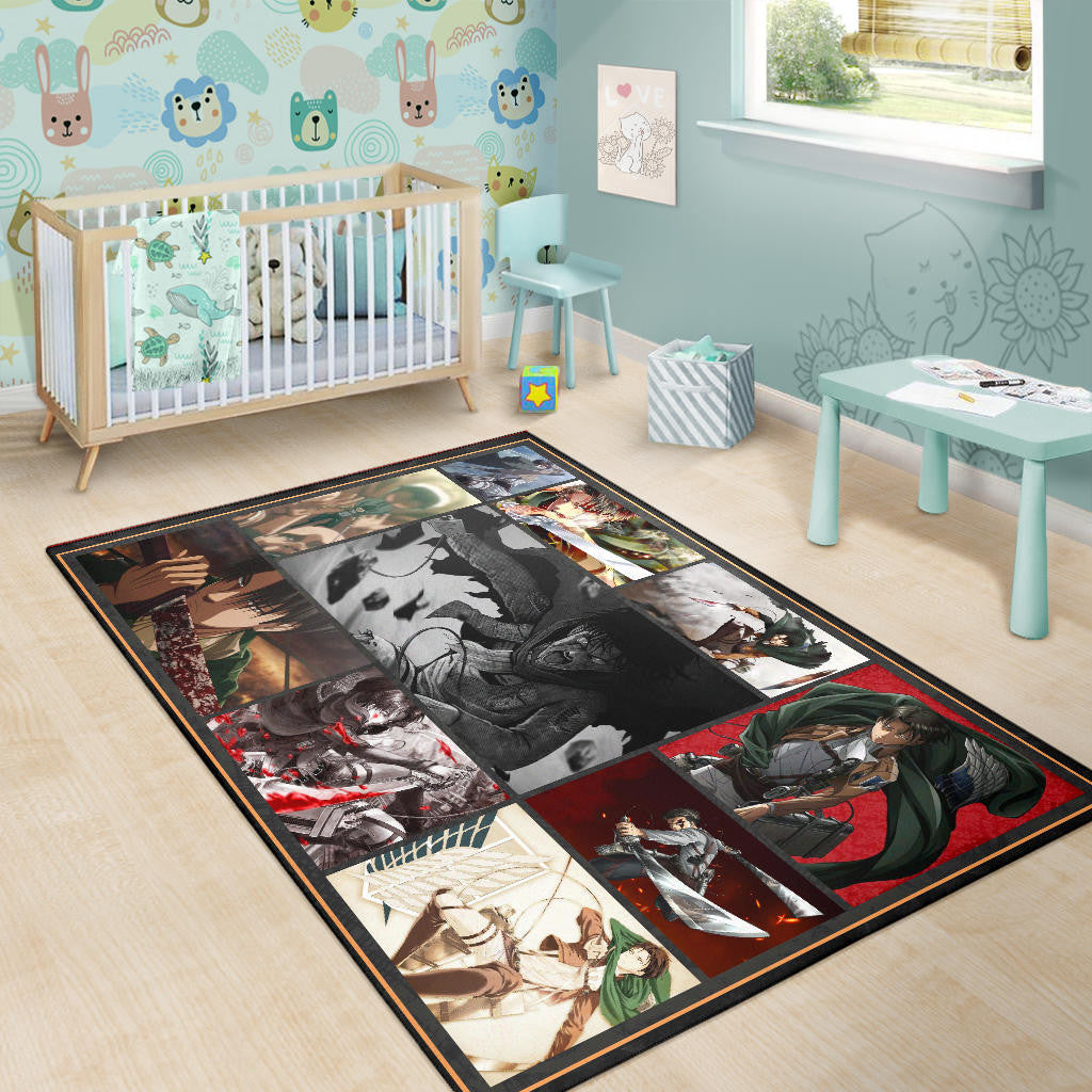 Levi Ackerman Attack On Titan Area Rug Anime Home Decor Custom For Fans NA032103