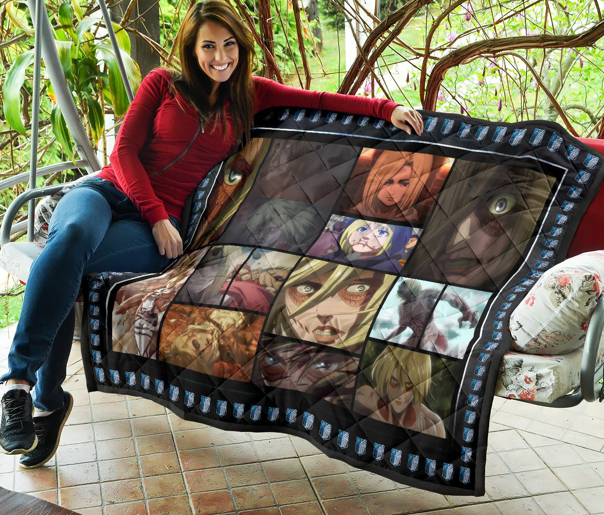 Annie Leonhart Attack On Titan Premium Quilt Anime Home Decor Custom For Fans NA032802