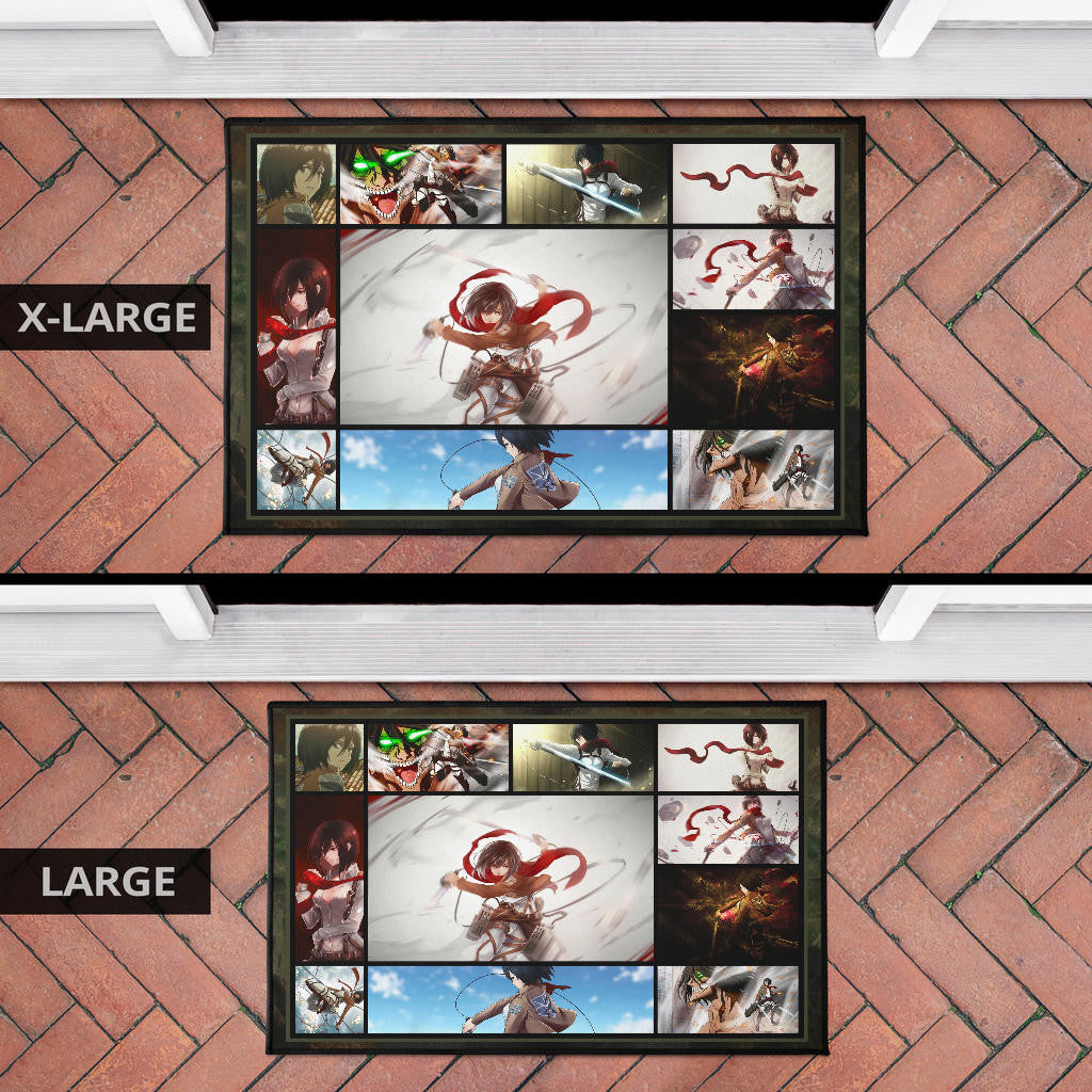 Mikasa Ackerman Attack On Titan Door Mat Anime Home Decor Custom For Fans NA031802