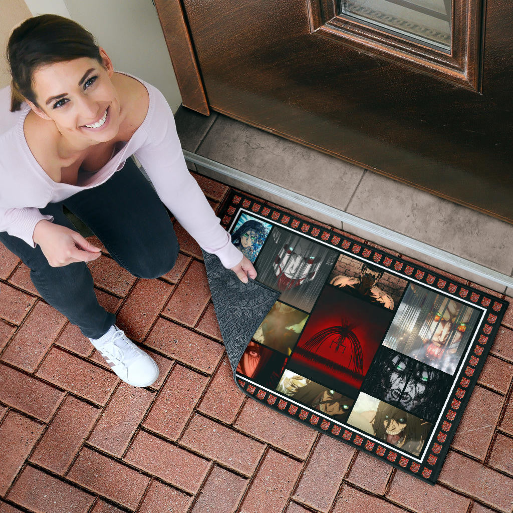 Eren Yeager Attack On Titan Door Mat Anime Home Decor Custom For Fans NA031804
