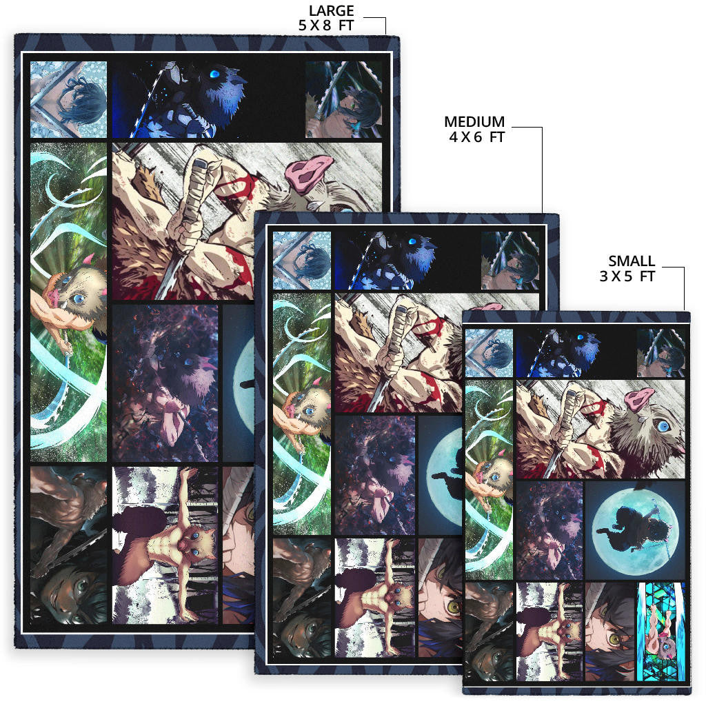 Hashibira Inosuke Demon Slayer Area Rug Anime Home Decor Custom For Fans NA031503