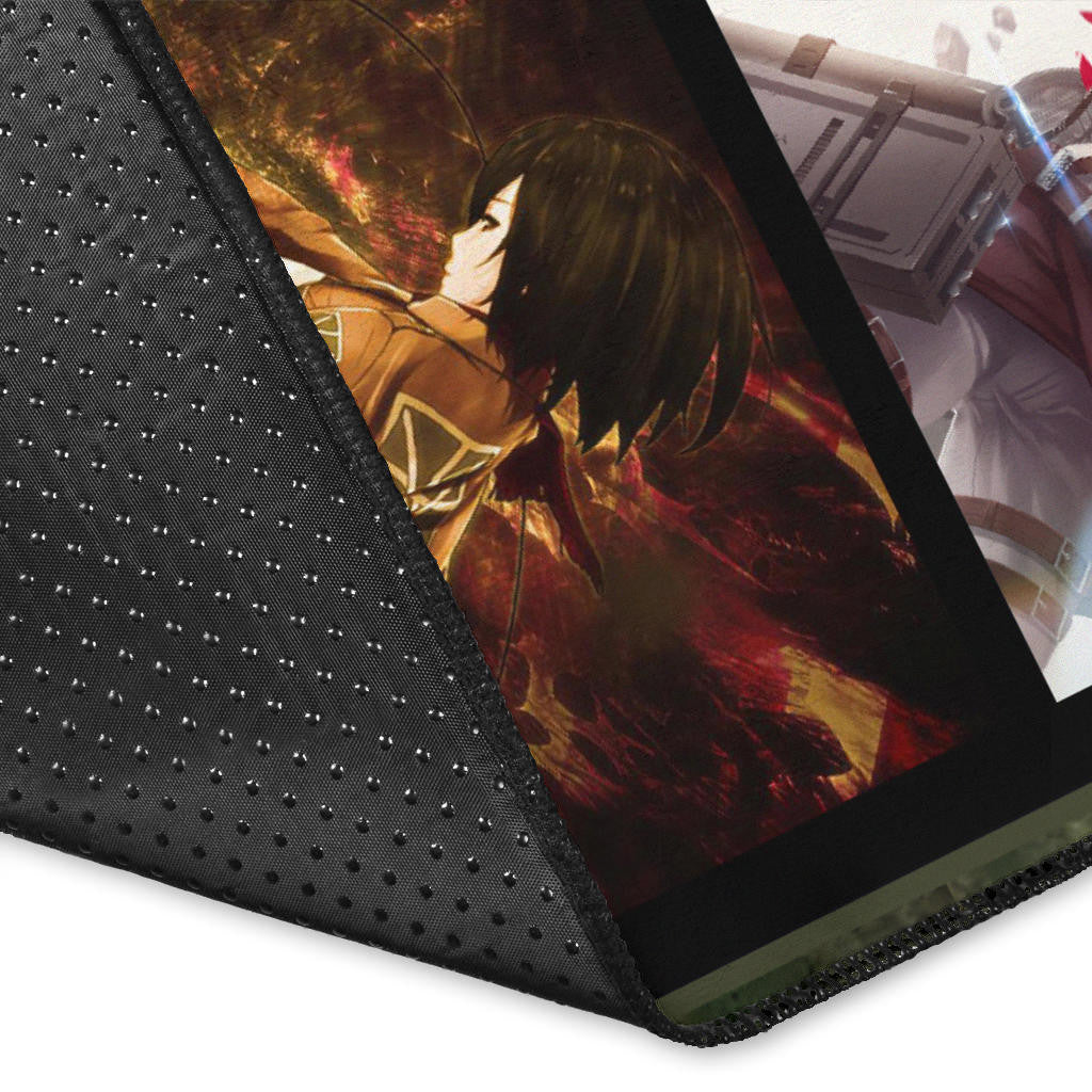 Mikasa Ackerman Attack On Titan Area Rug Anime Home Decor Custom For Fans NA031802