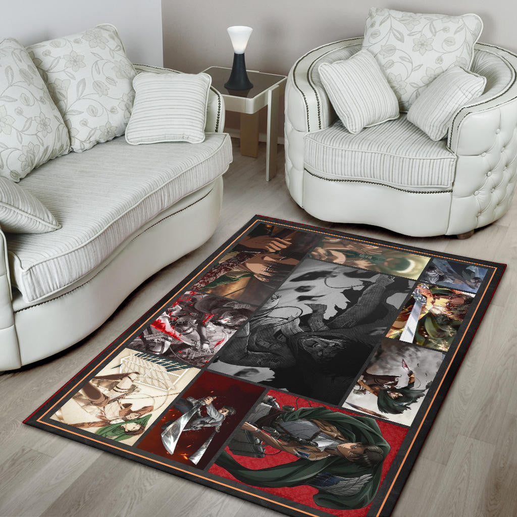 Levi Ackerman Attack On Titan Area Rug Anime Home Decor Custom For Fans NA032103