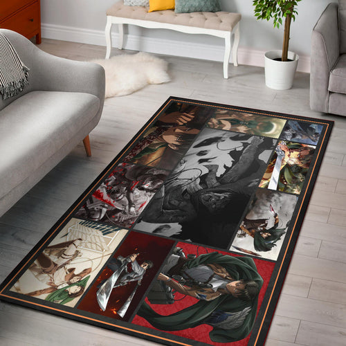 Levi Ackerman Attack On Titan Area Rug Anime Home Decor Custom For Fans NA032103