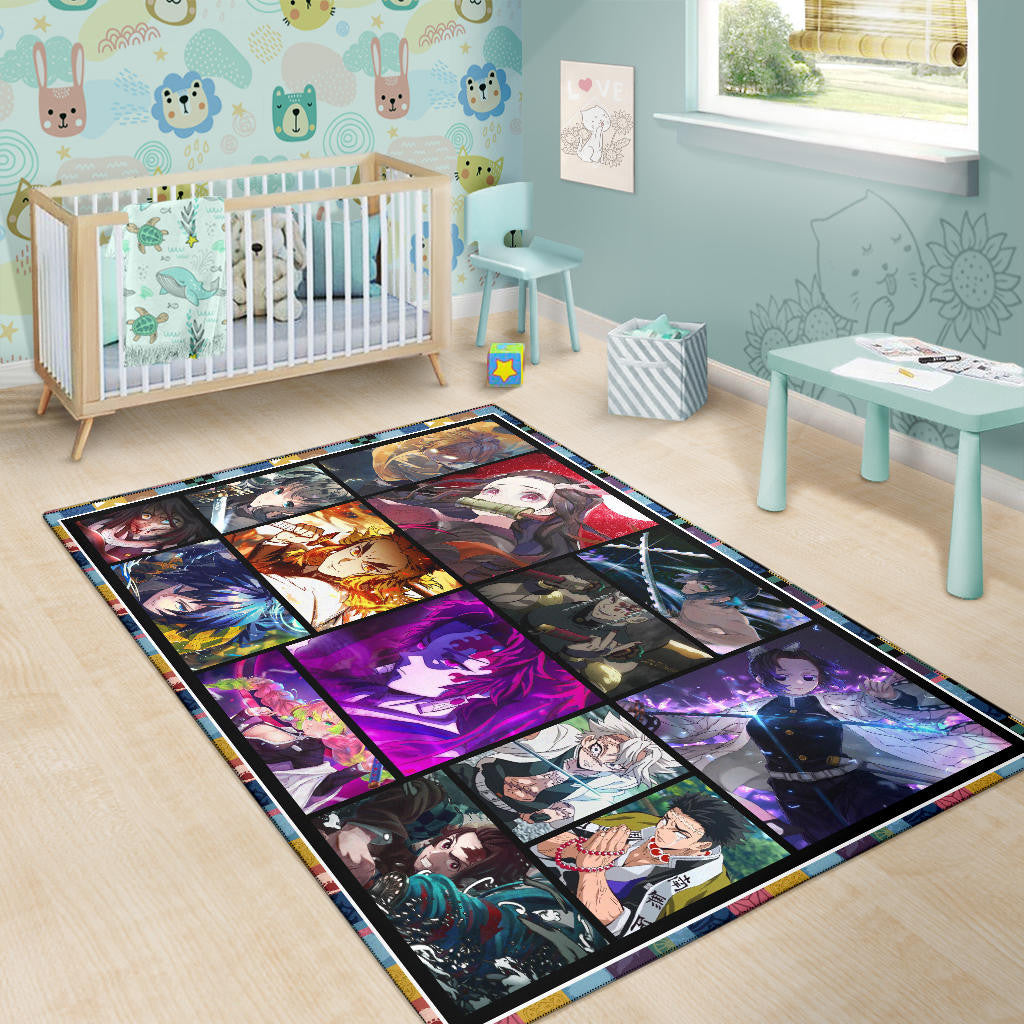 Powerful Characters Demon Slayer Area Rug Anime Home Decor Custom For Fans NA031502