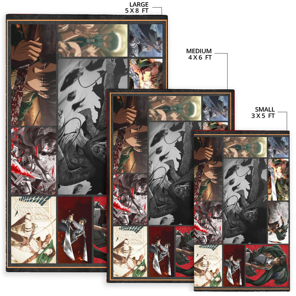 Levi Ackerman Attack On Titan Area Rug Anime Home Decor Custom For Fans NA032103