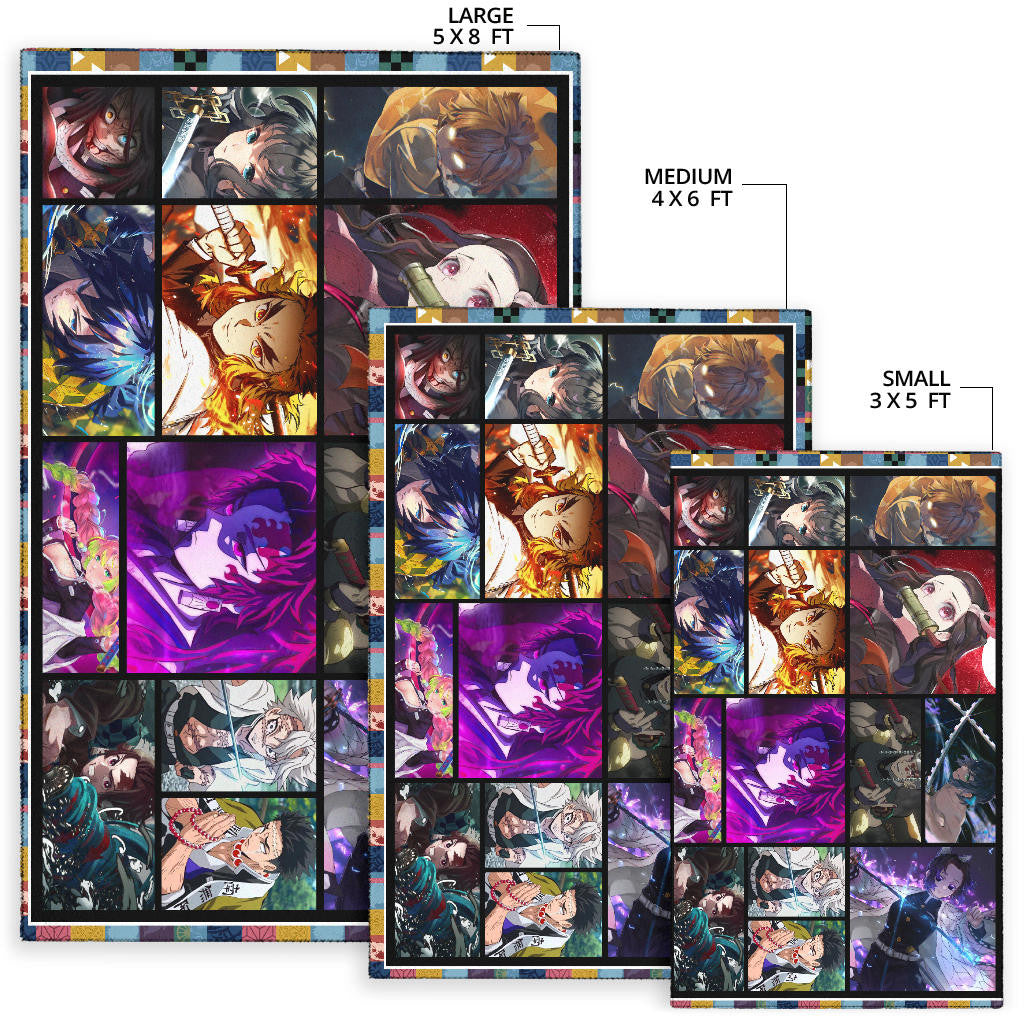 Powerful Characters Demon Slayer Area Rug Anime Home Decor Custom For Fans NA031502