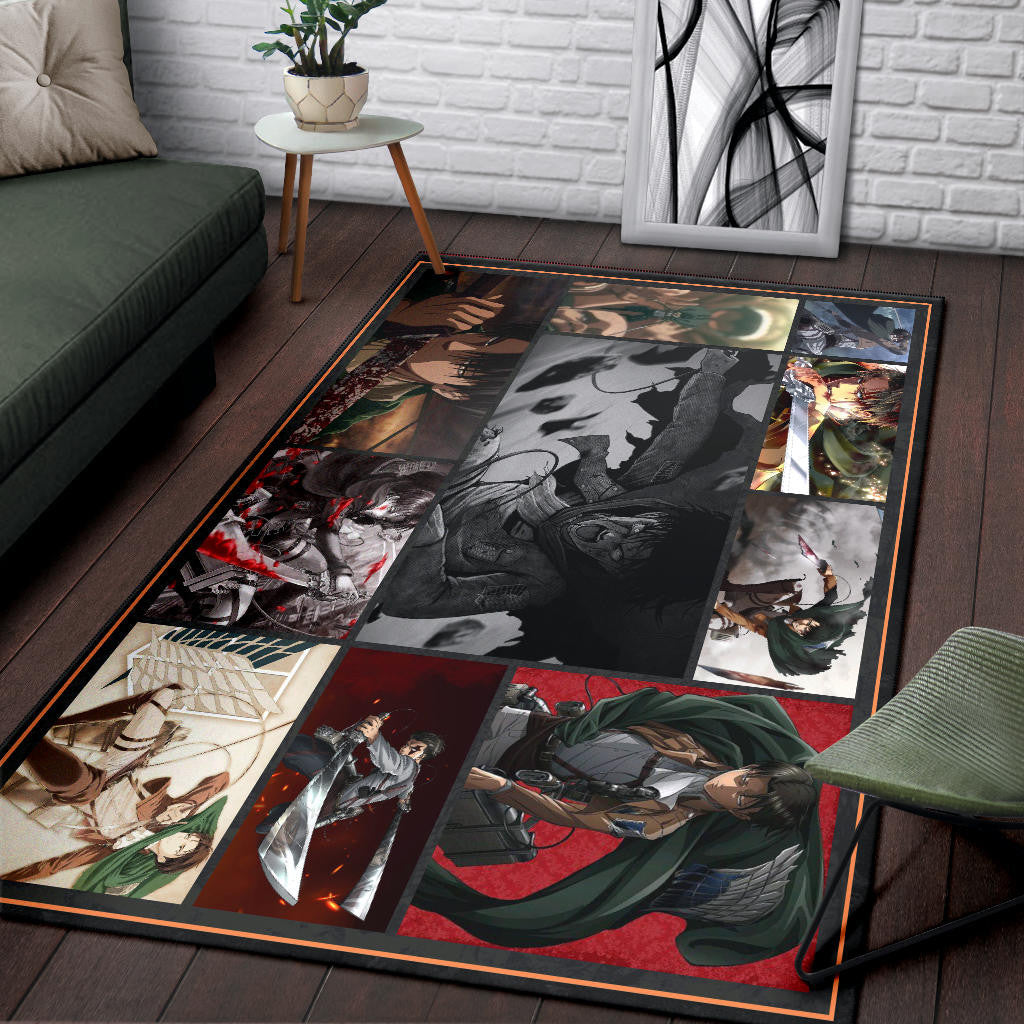 Levi Ackerman Attack On Titan Area Rug Anime Home Decor Custom For Fans NA032103