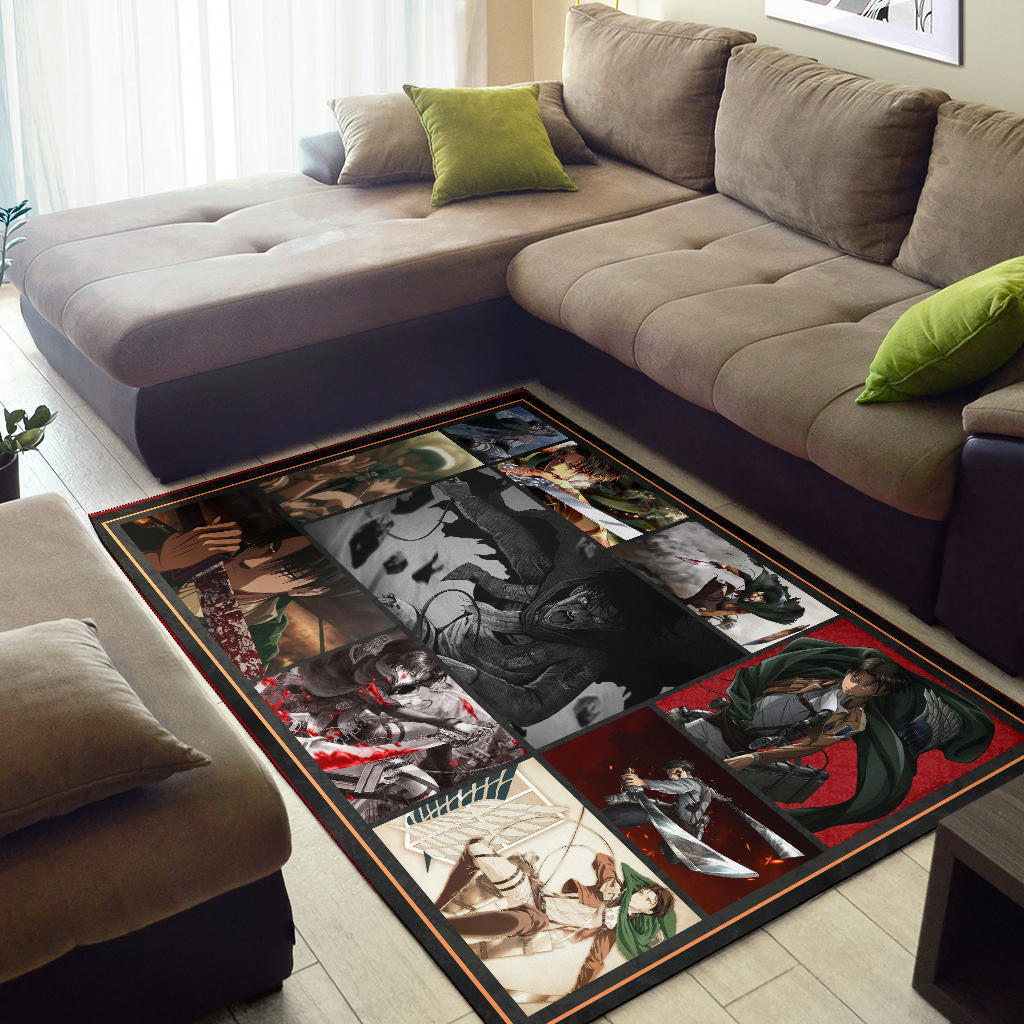 Levi Ackerman Attack On Titan Area Rug Anime Home Decor Custom For Fans NA032103