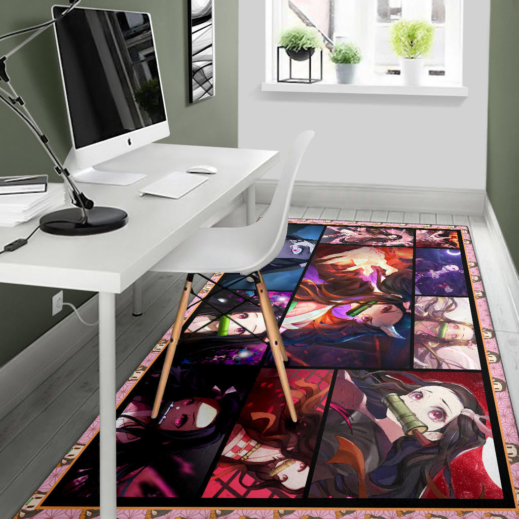 Nezuko Kamado Demon Slayer Area Rug Anime Home Decor Custom For Fans NA031603