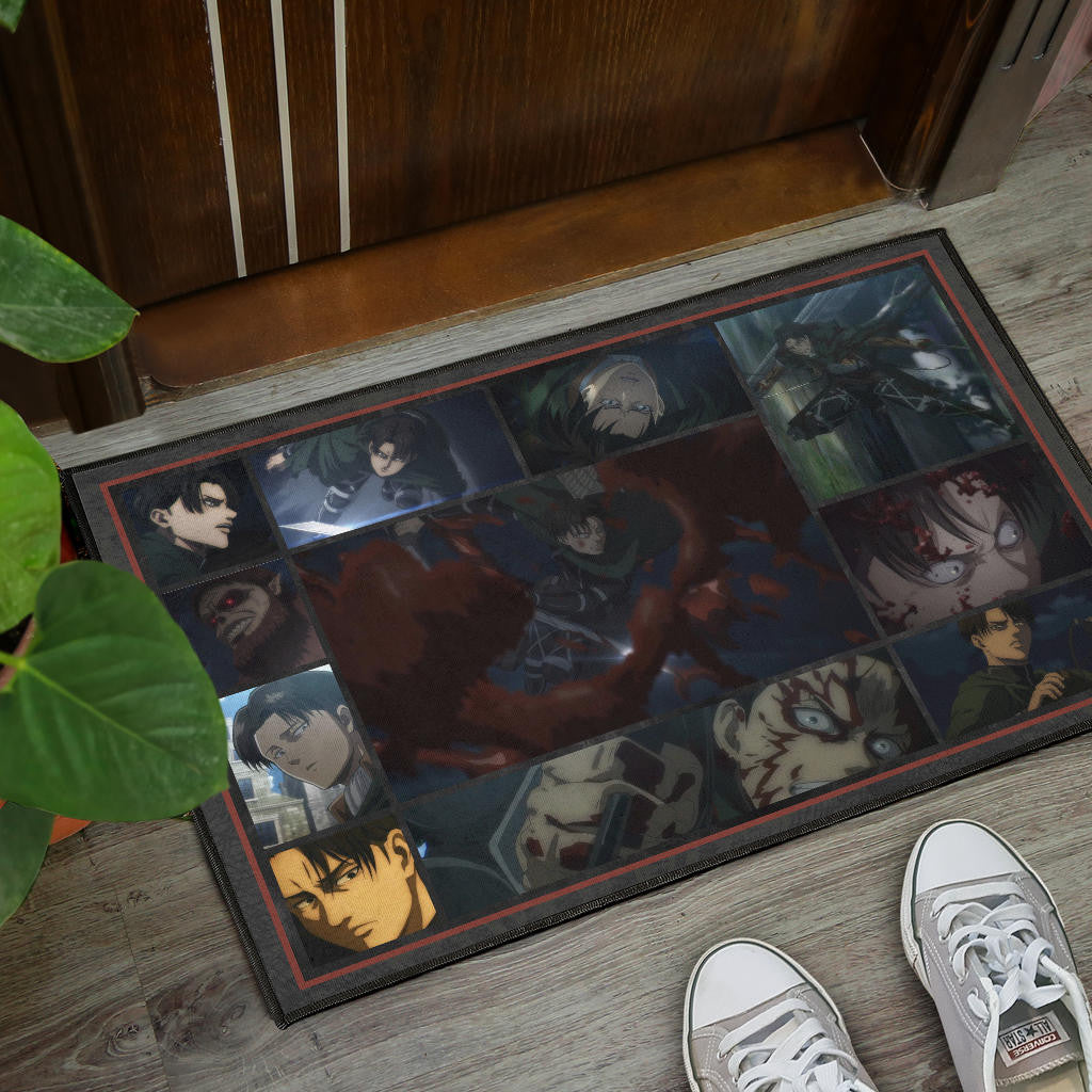 Levi Ackerman Attack On Titan Door Mat Anime Home Decor Custom For Fans NA032104