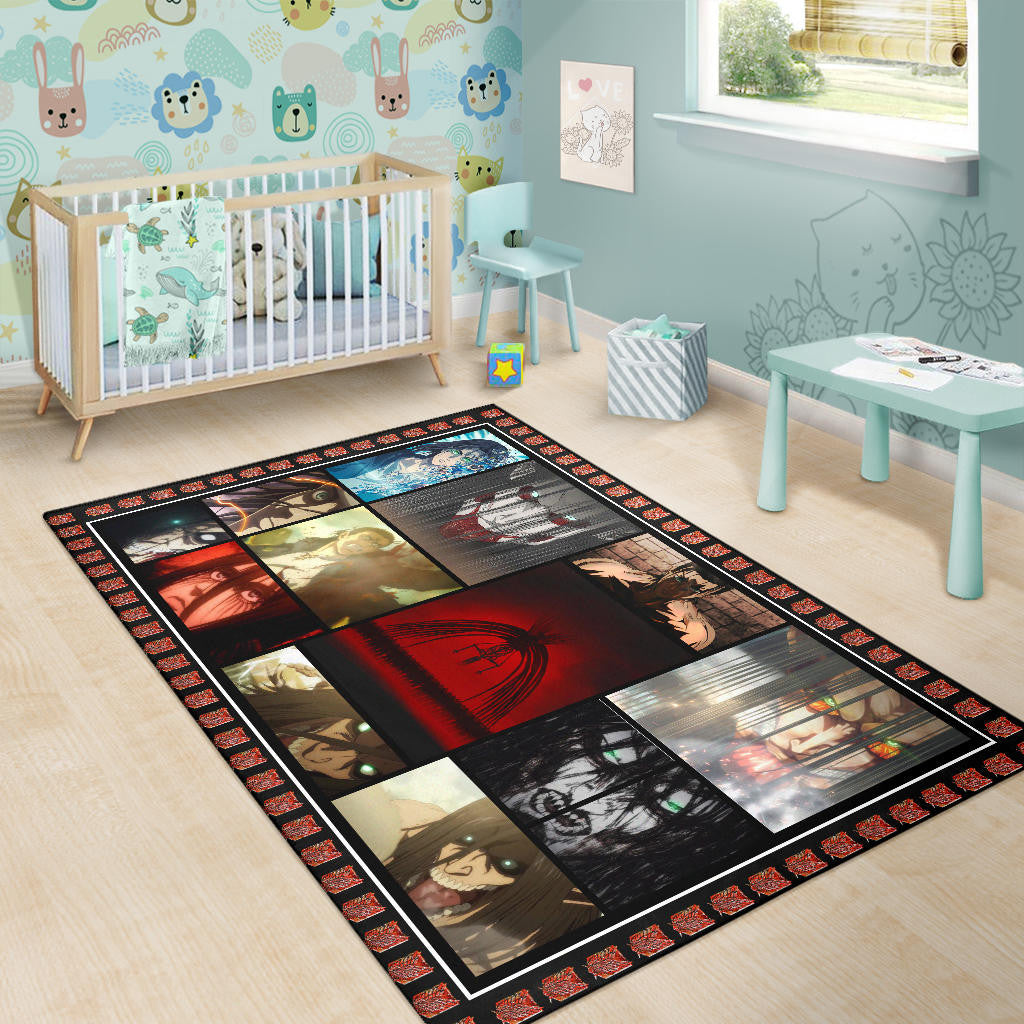 Eren Yeager Attack On Titan Area Rug Anime Home Decor Custom For Fans NA031804