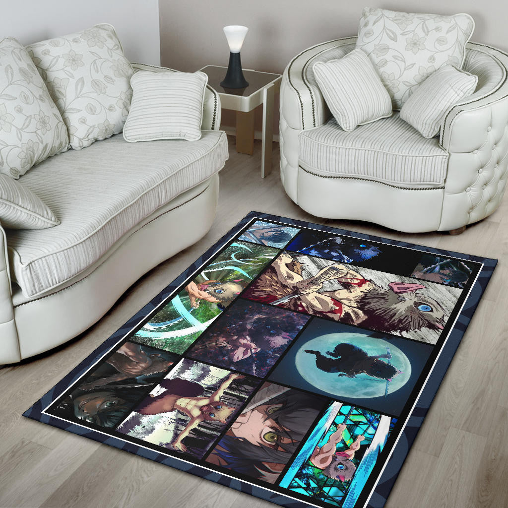 Hashibira Inosuke Demon Slayer Area Rug Anime Home Decor Custom For Fans NA031503