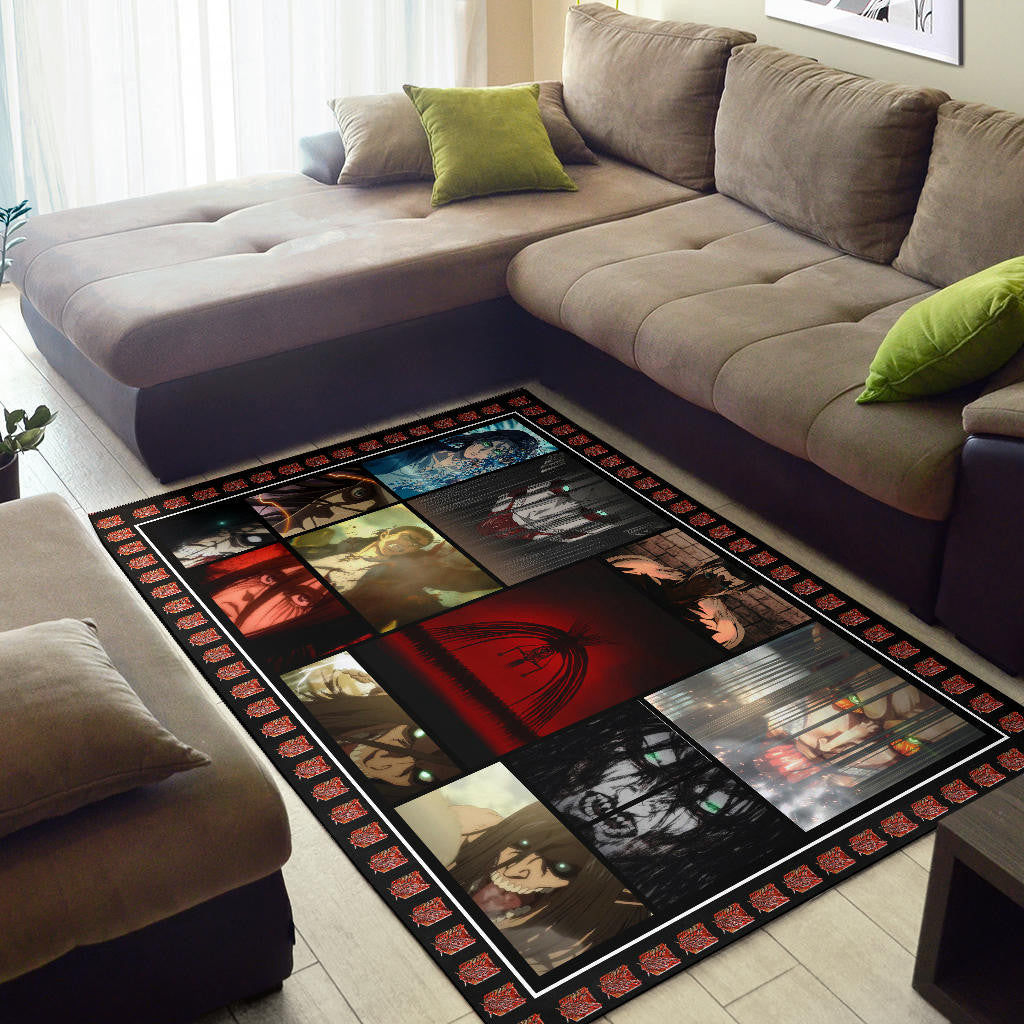 Eren Yeager Attack On Titan Area Rug Anime Home Decor Custom For Fans NA031804