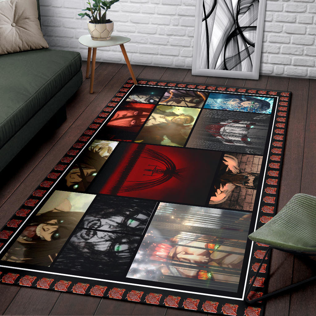 Eren Yeager Attack On Titan Area Rug Anime Home Decor Custom For Fans NA031804