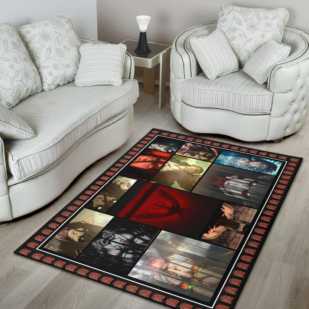 Eren Yeager Attack On Titan Area Rug Anime Home Decor Custom For Fans NA031804